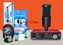 Combo Soundcard Focusrite 2I2 GEN 3, Micro AT2020 | PC Live