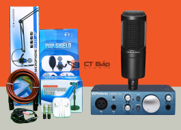 Combo Soundcard Audiobox iOne, Micro AT2020 | PC Live